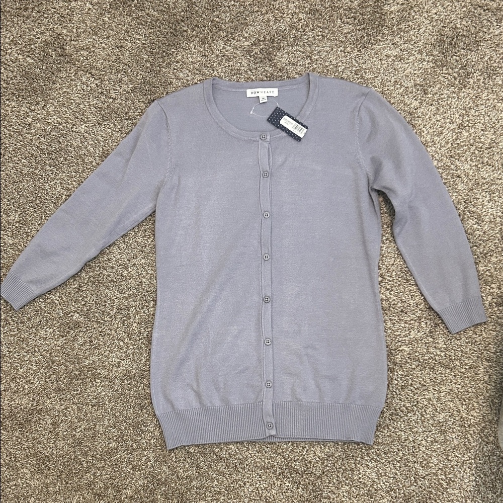 DOWNEAST BASICS:  Light Gray Women's Cardigan NWT